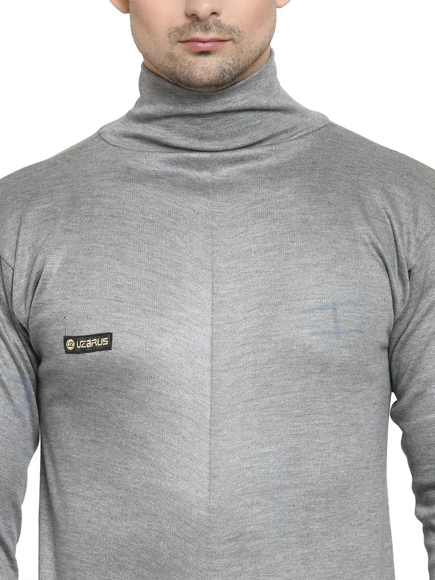 MEN'S SOLID HIGH NECK THERMAL WEAR TOP AND BOTTOM SET