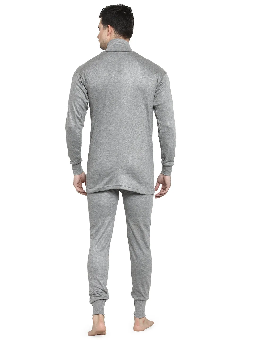 MEN'S SOLID HIGH NECK THERMAL WEAR TOP AND BOTTOM SET