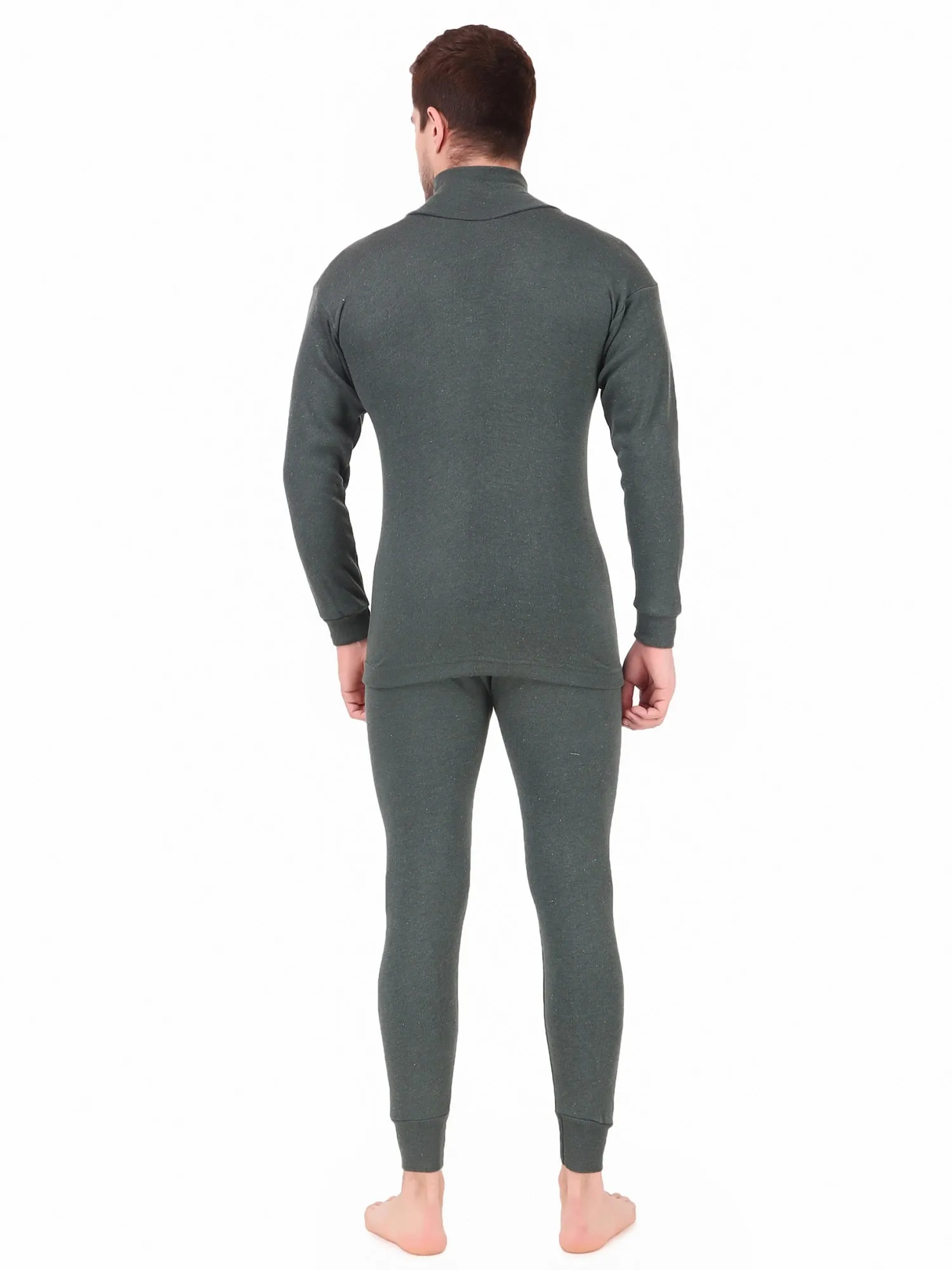 MEN'S SOLID HIGH NECK THERMAL WEAR TOP AND BOTTOM SET