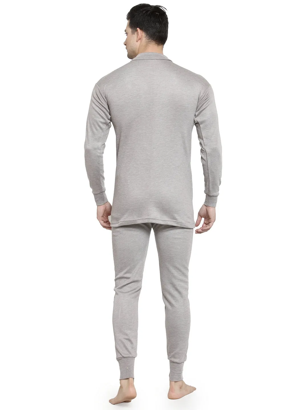 MEN'S SOLID HIGH NECK THERMAL WEAR TOP AND BOTTOM SET
