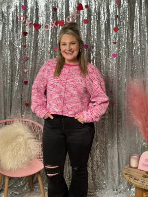 Modest Crop Pink Mix Sweater