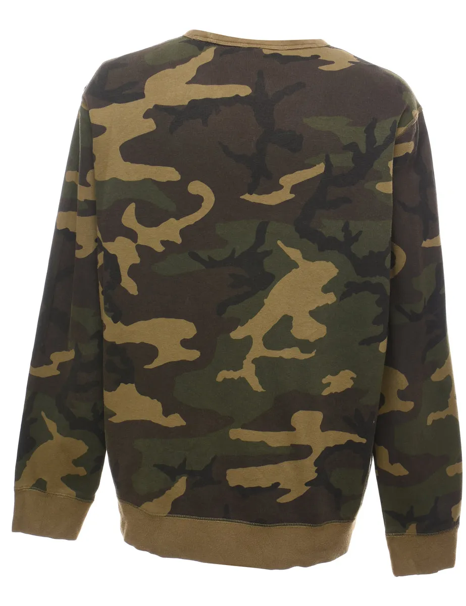 Nike Camouflage Printed Sweatshirt - XL