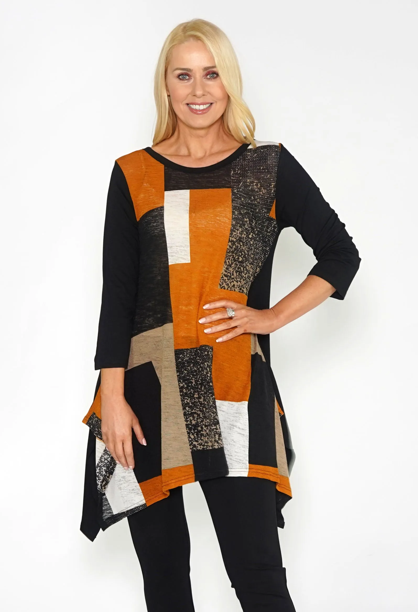 Orange Colour Block Tunic