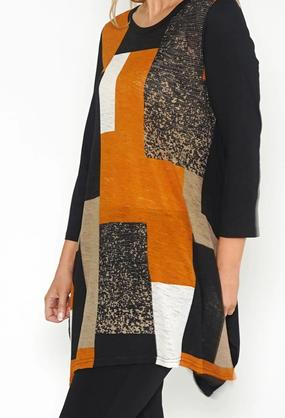Orange Colour Block Tunic