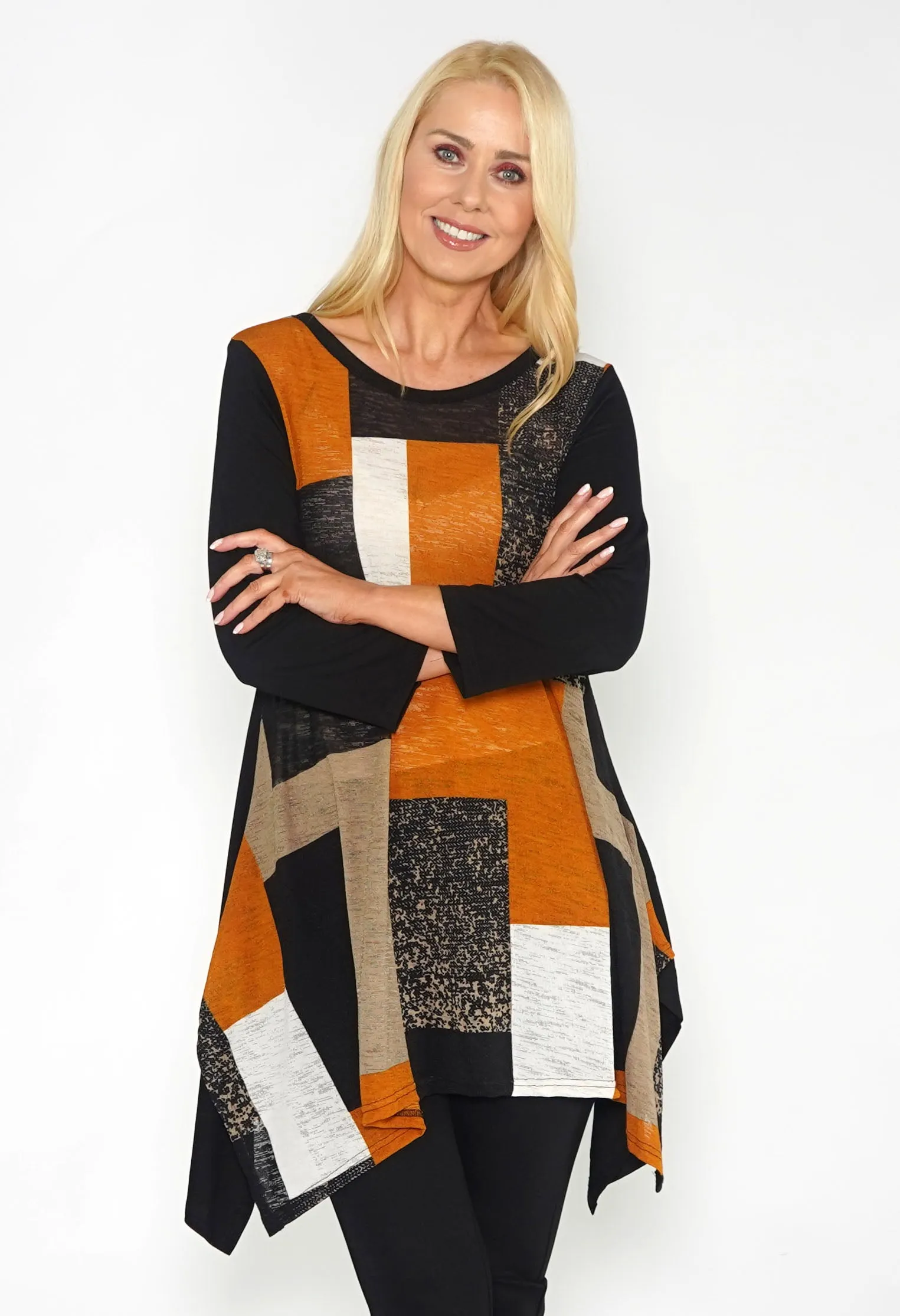 Orange Colour Block Tunic