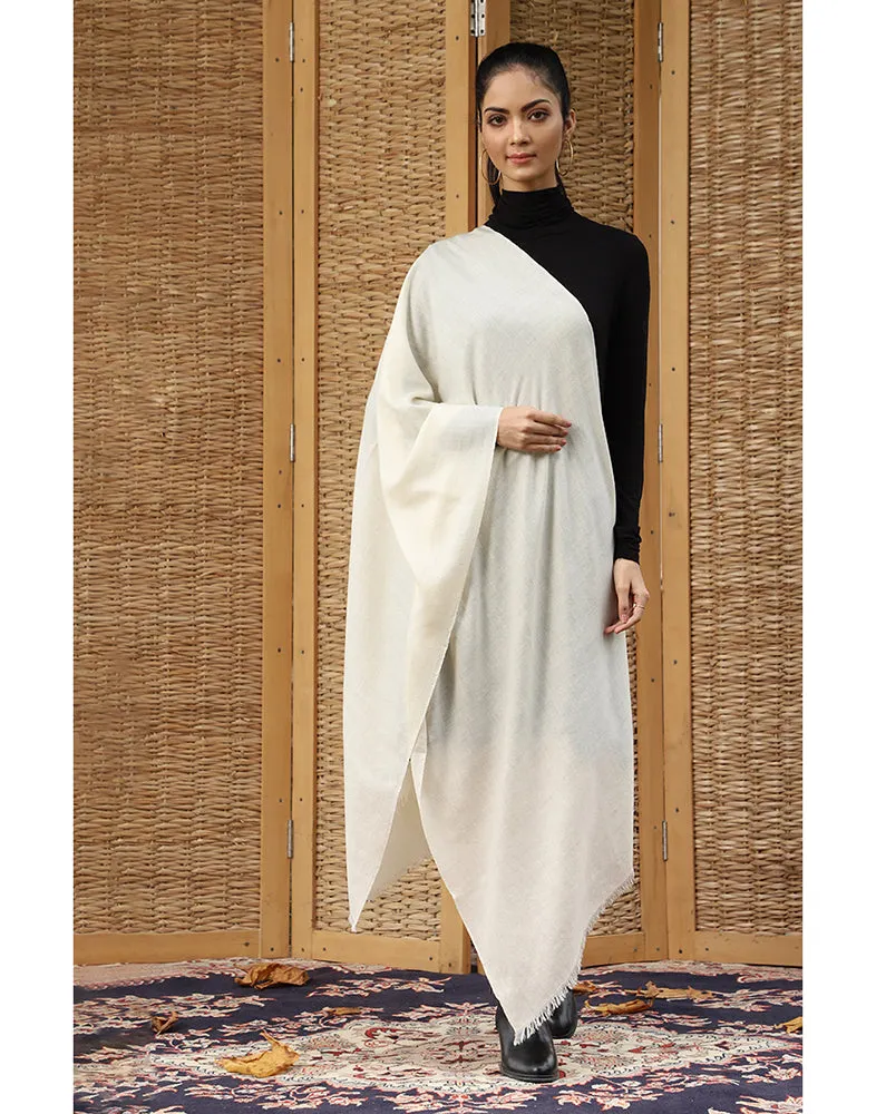 Pure Cashmere Pashmina Off White Stole