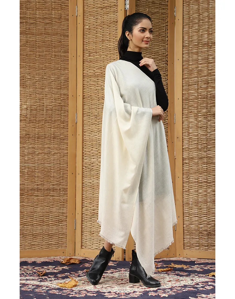Pure Cashmere Pashmina Off White Stole