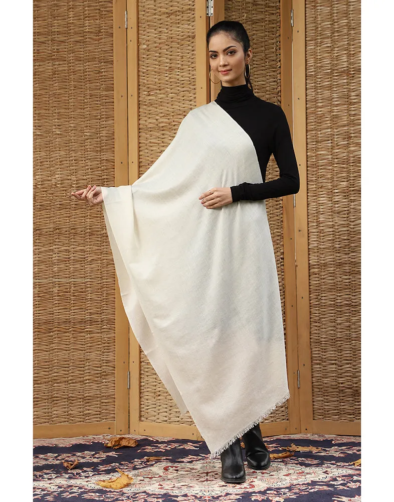 Pure Cashmere Pashmina Off White Stole