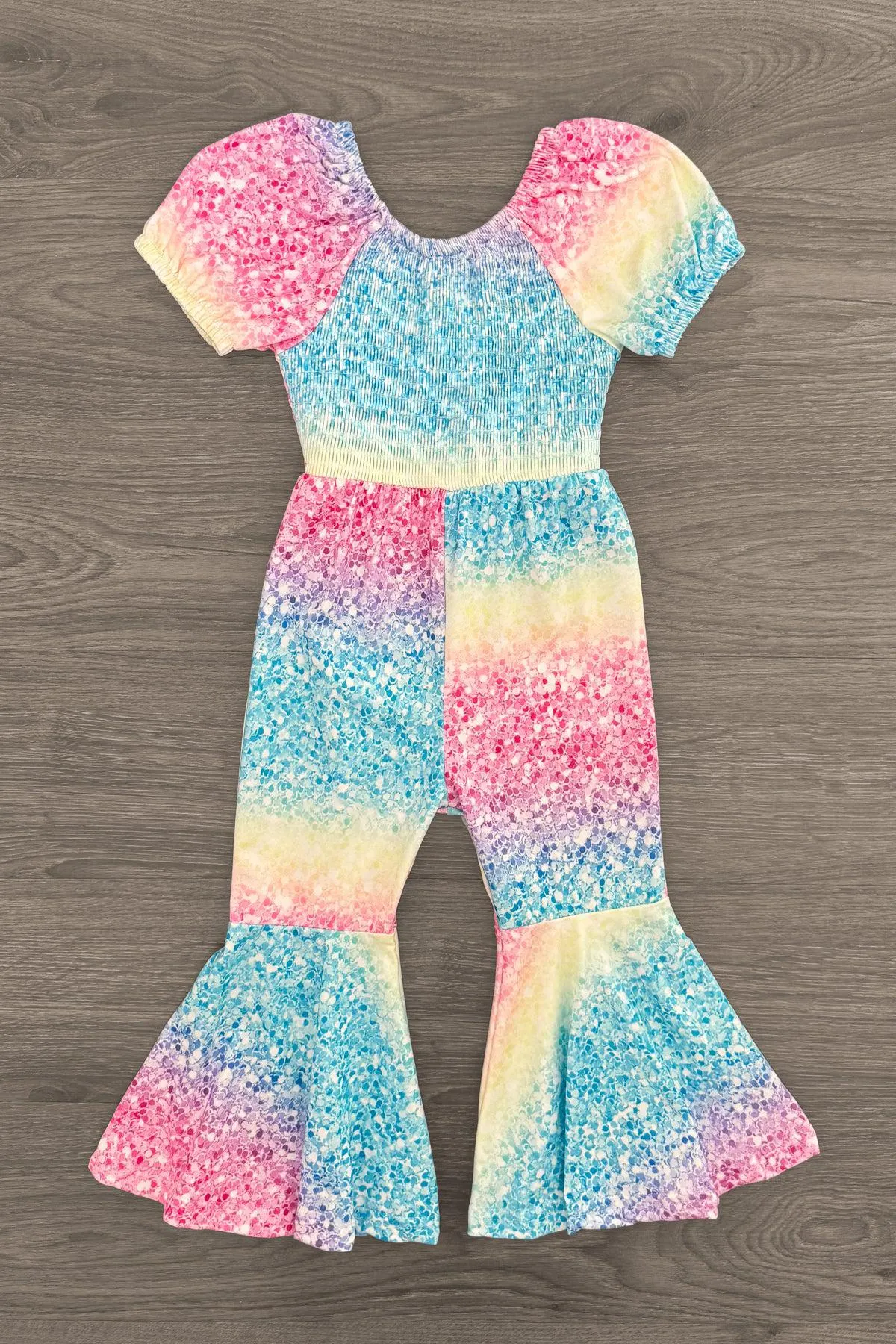 Rainbow Sequin Glitter Print Jumpsuit