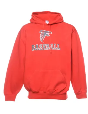 Red & Grey Baseball Printed Hoodie - L