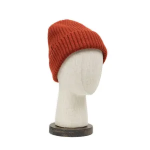 Ribbed hat in Harissa 4-ply pure cashmere