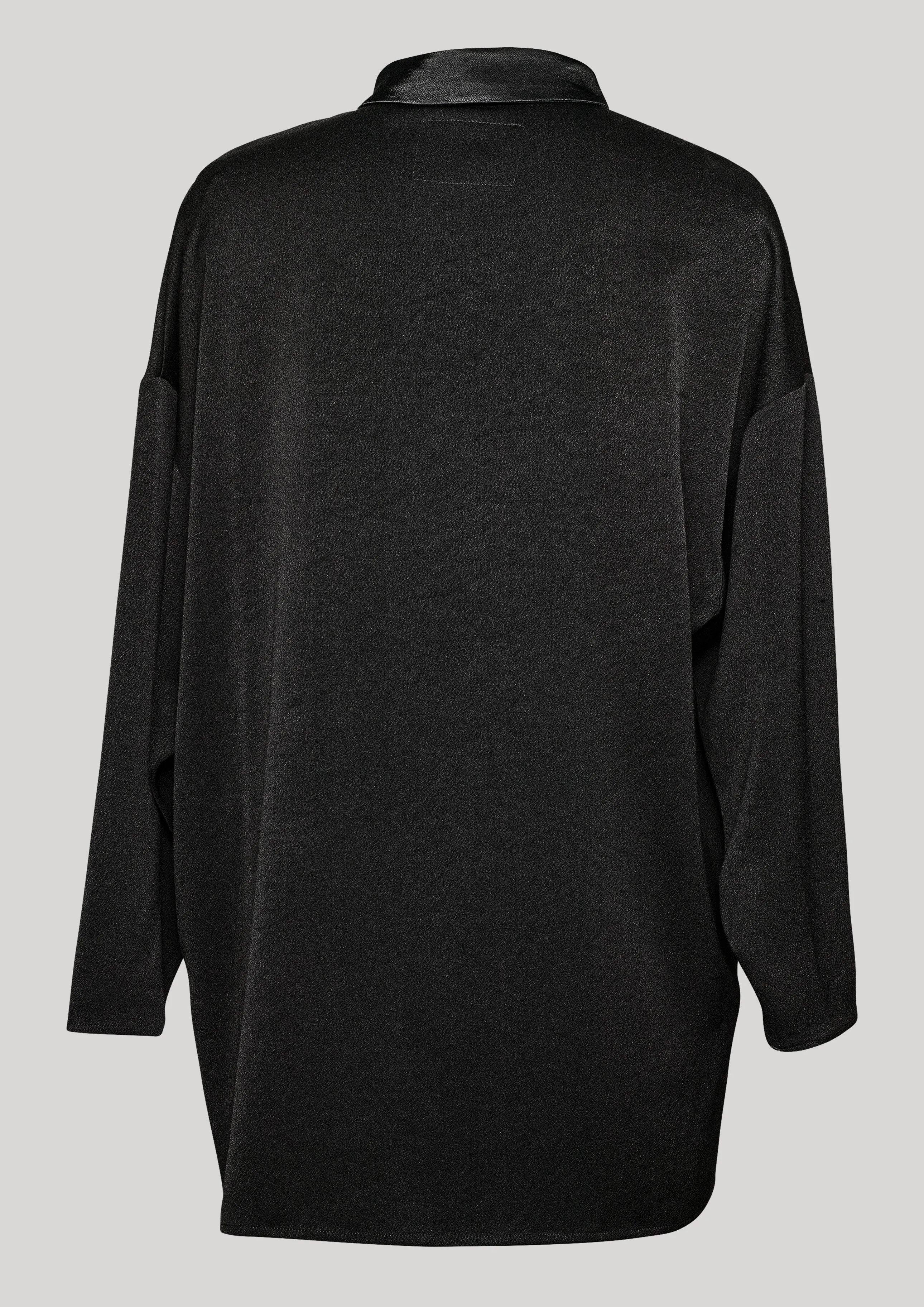 SHIRT COLLAR ZIP - HEAVY DRAPING black