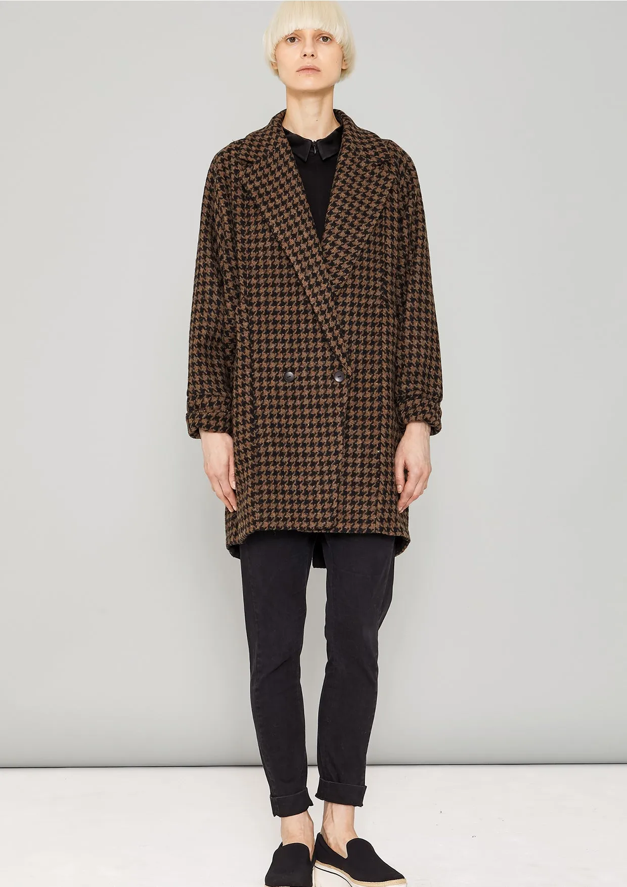 SHIRT COLLAR ZIP - HEAVY DRAPING black