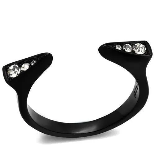Stainless Steel Ring Top GRD Crystal Clear TK2287 for Women Style BlackIon