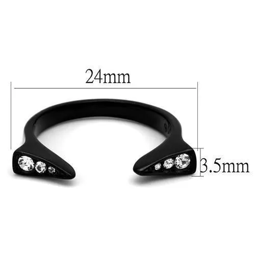 Stainless Steel Ring Top GRD Crystal Clear TK2287 for Women Style BlackIon