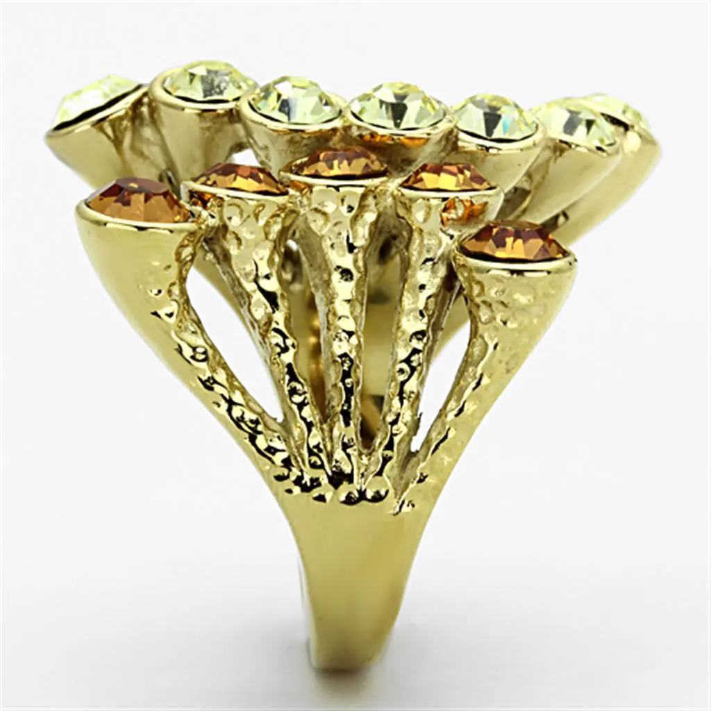 Steel Ring Top GRD Crystal Multi TK1291 for Women Style Plating