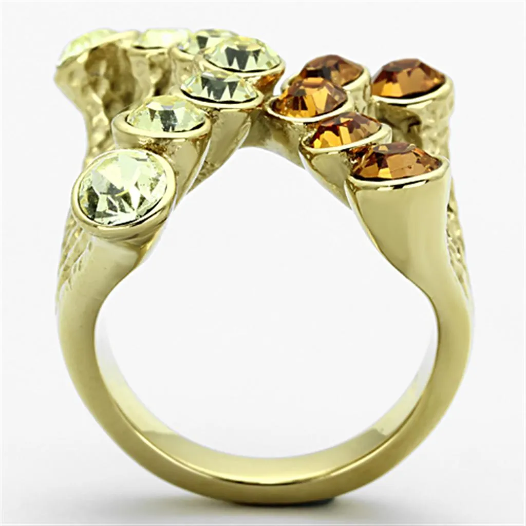 Steel Ring Top GRD Crystal Multi TK1291 for Women Style Plating