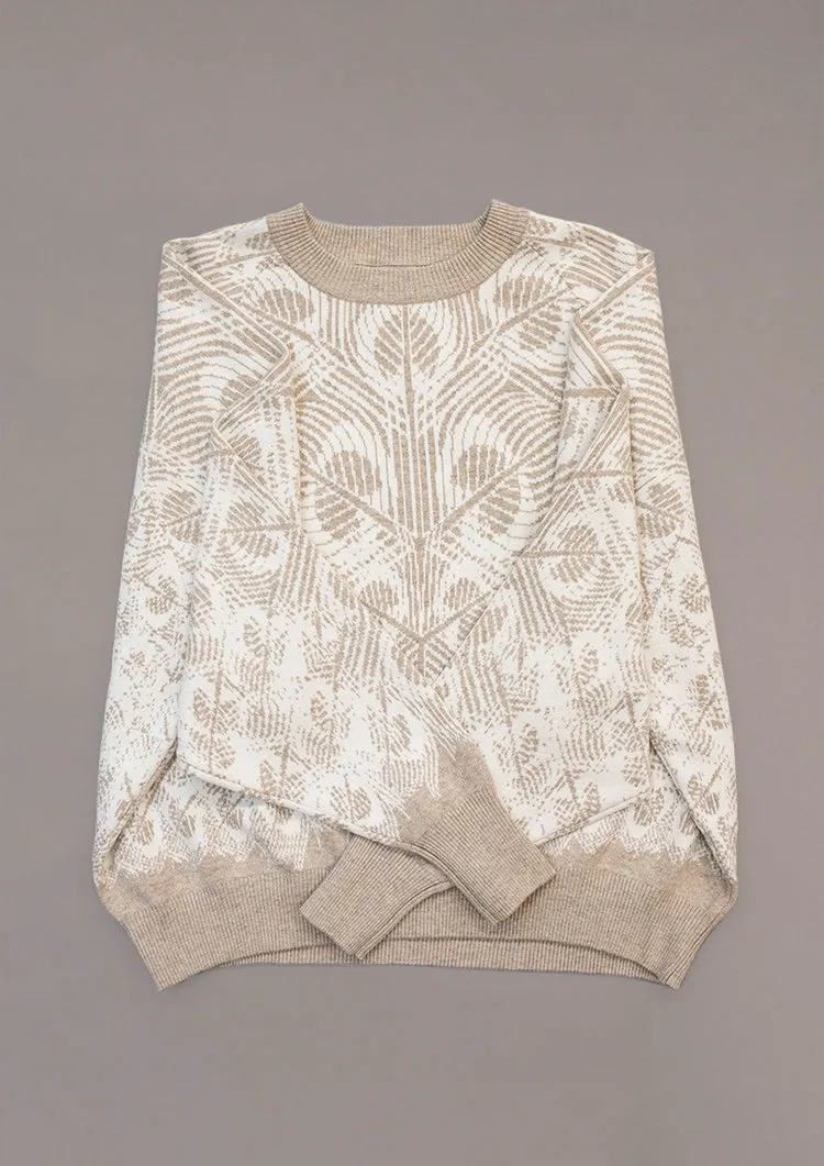SWEATER OVERSIZED - KNIT PEACOCK beige