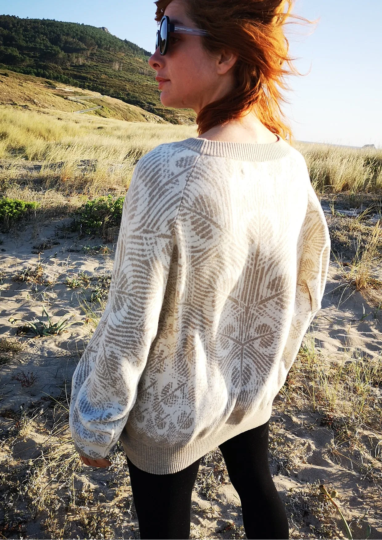 SWEATER OVERSIZED - KNIT PEACOCK beige