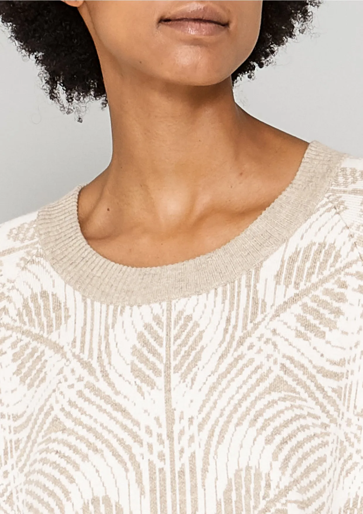 SWEATER OVERSIZED - KNIT PEACOCK beige