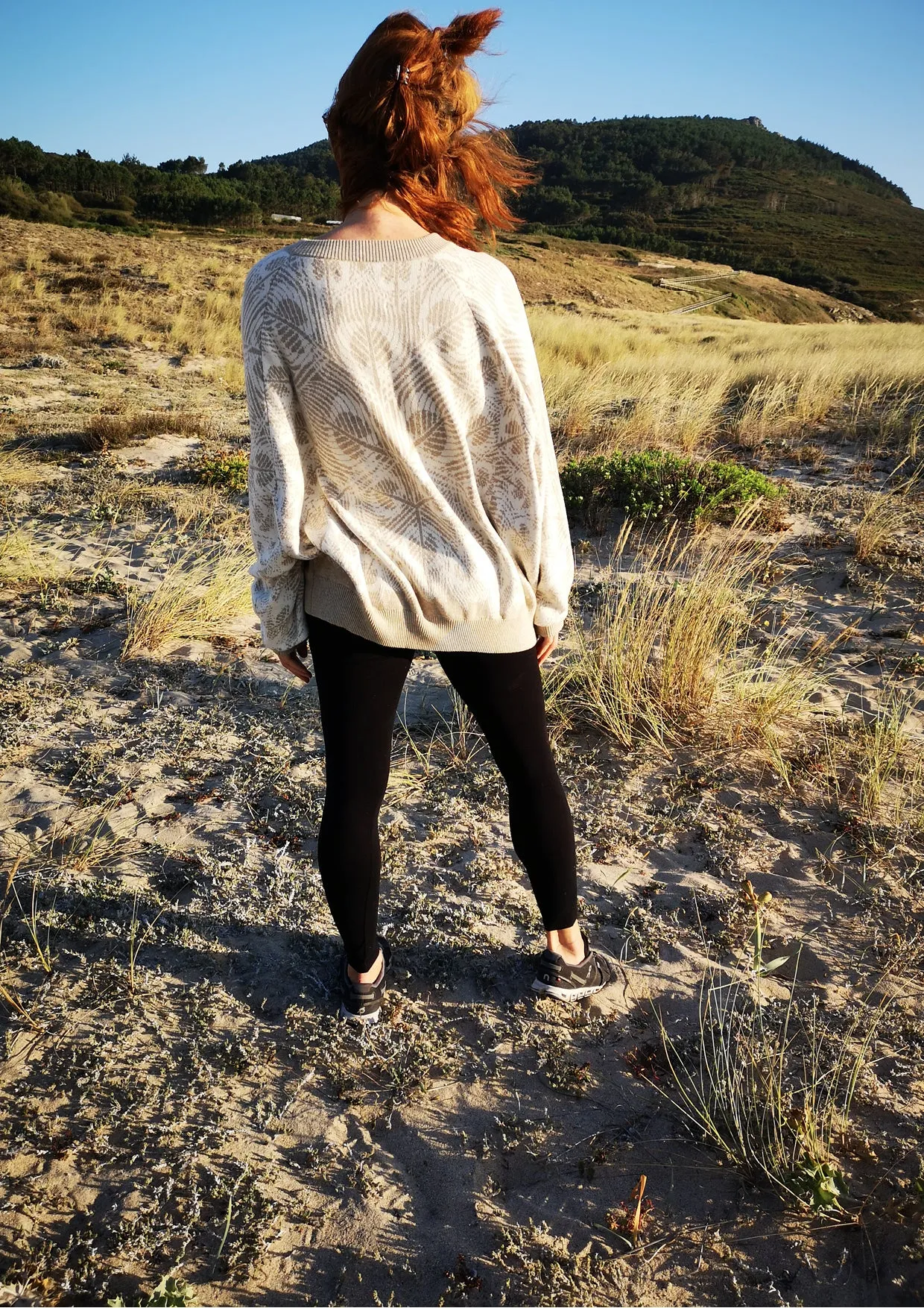 SWEATER OVERSIZED - KNIT PEACOCK beige