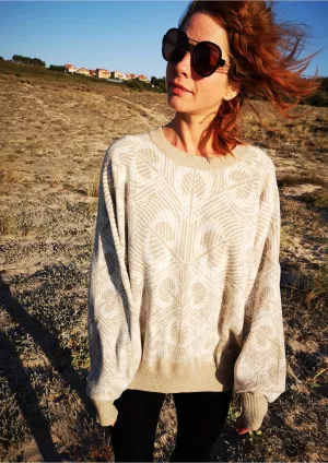 SWEATER OVERSIZED - KNIT PEACOCK beige