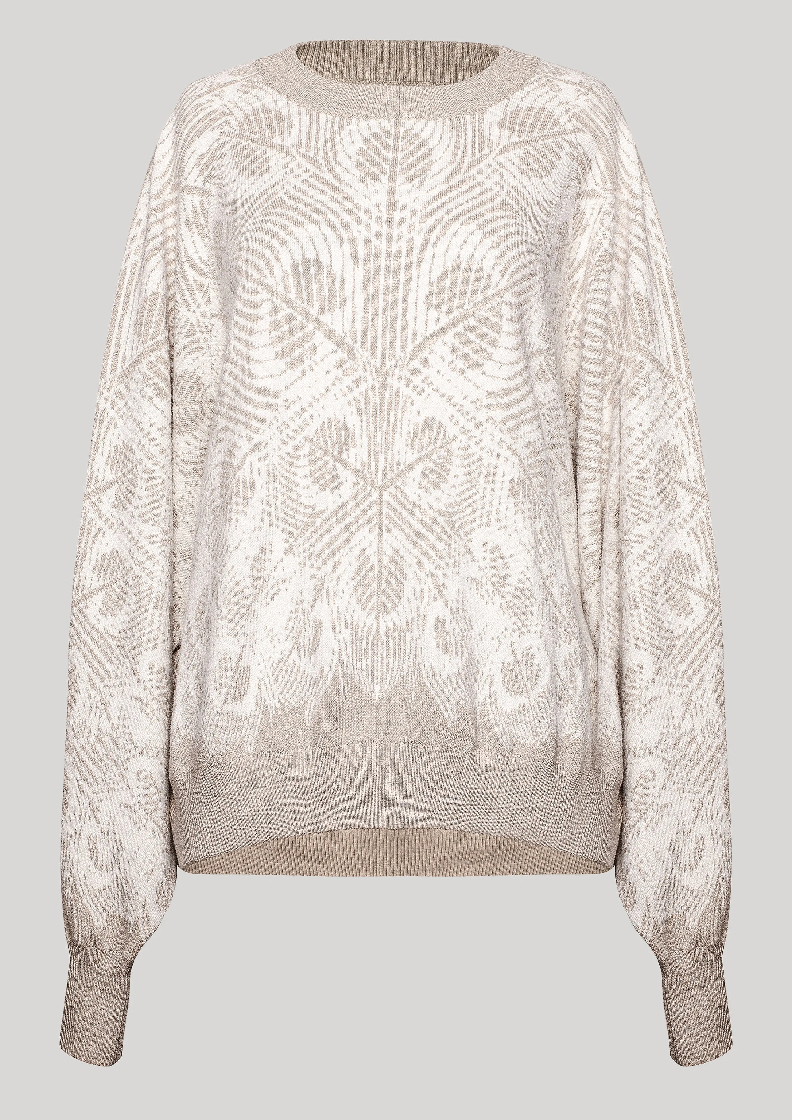 SWEATER OVERSIZED - KNIT PEACOCK beige