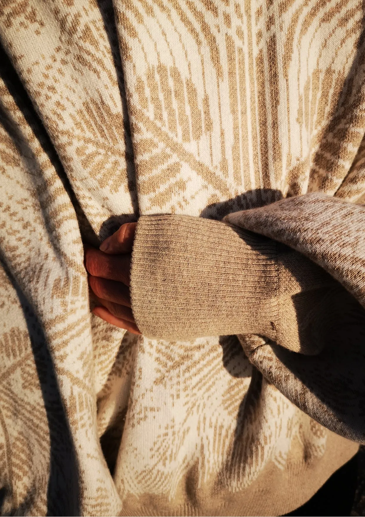 SWEATER OVERSIZED - KNIT PEACOCK beige
