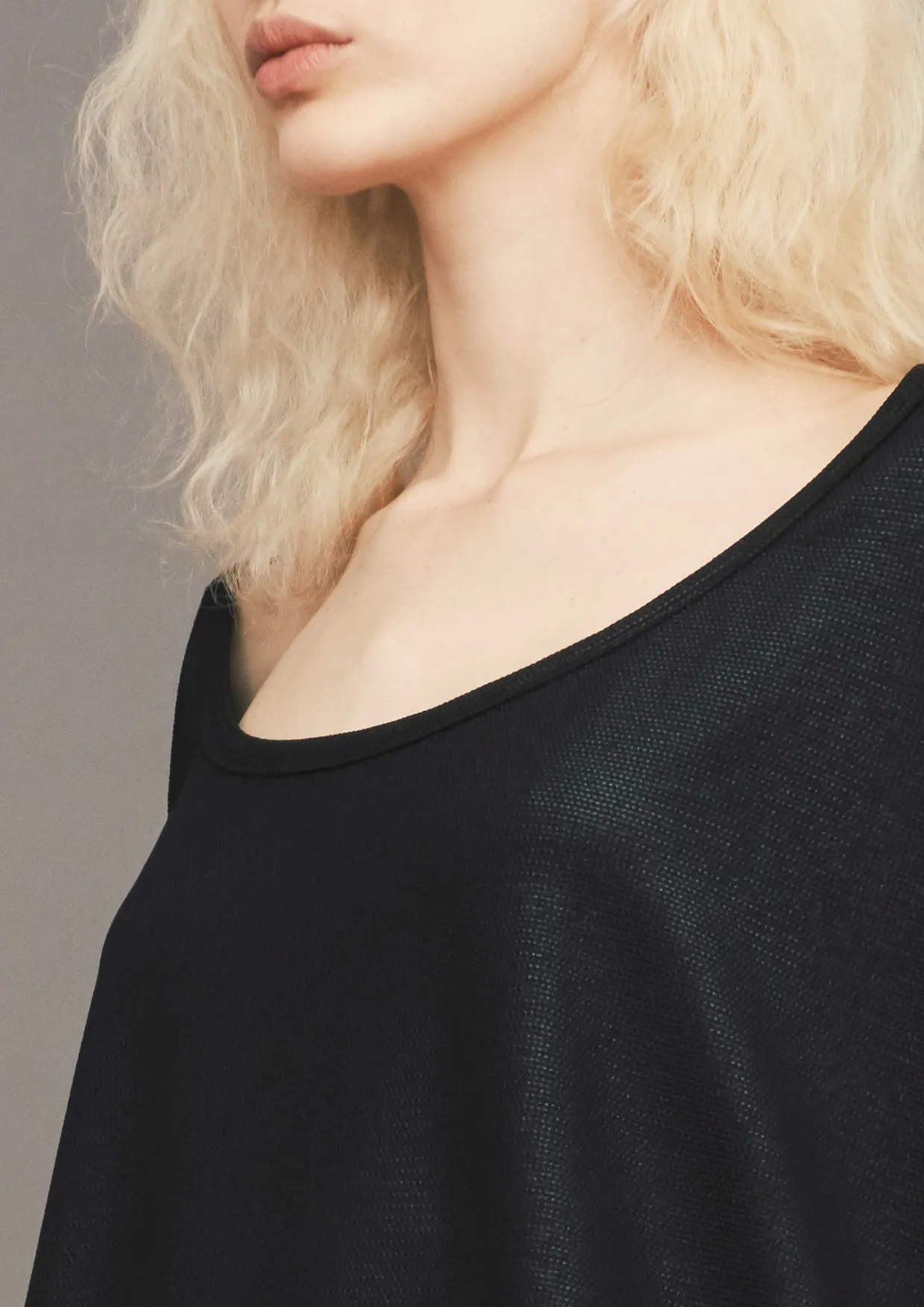 SWEATER TIGHT SLEEVES - FANCY TECH LACES STRETCH black