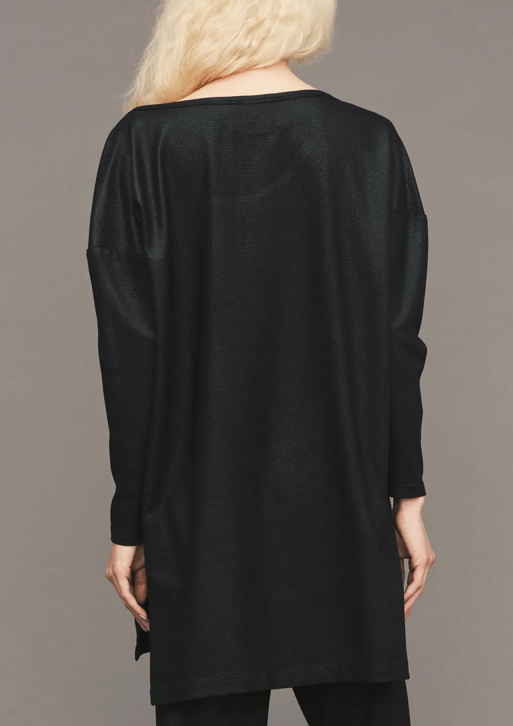 SWEATER TIGHT SLEEVES - FANCY TECH LACES STRETCH black