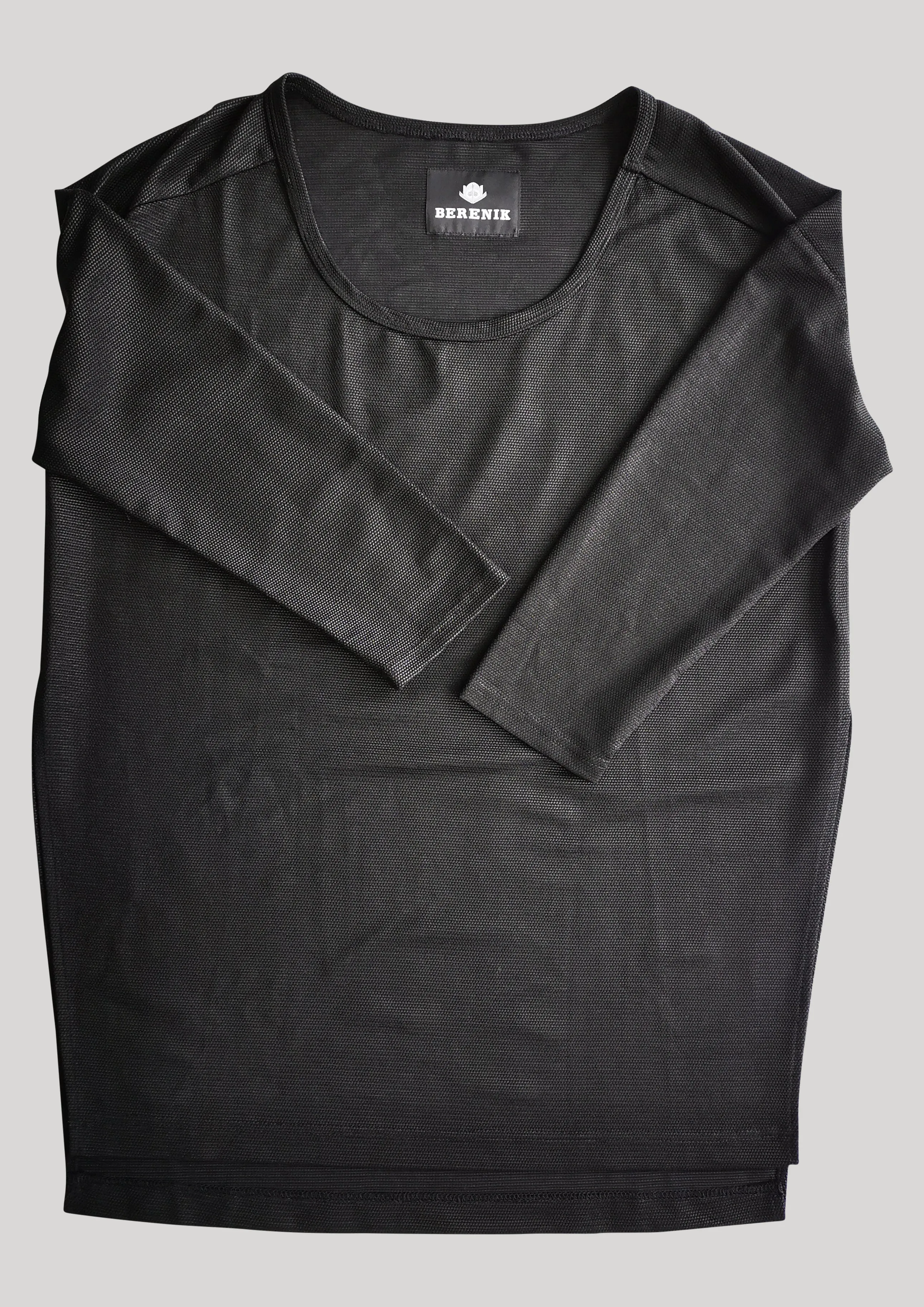SWEATER TIGHT SLEEVES - FANCY TECH LACES STRETCH black