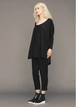 SWEATER TIGHT SLEEVES - FANCY TECH LACES STRETCH black