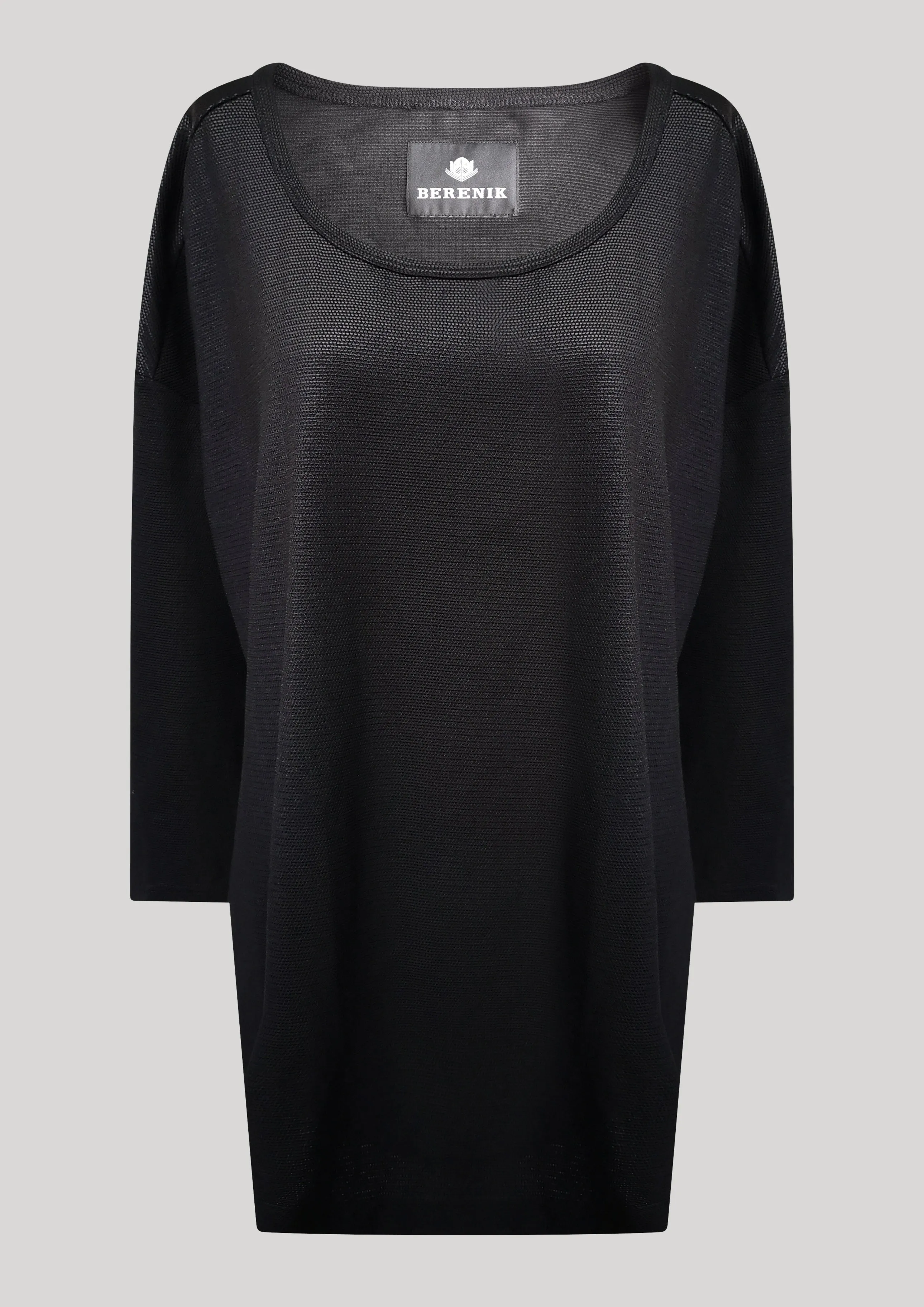 SWEATER TIGHT SLEEVES - FANCY TECH LACES STRETCH black
