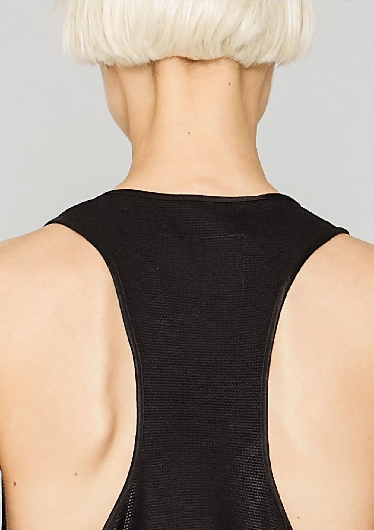 TANK TOP OVERSIZED - TECH LACES STRETCH black