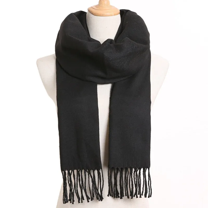 [VIANOSI] 2019 Plaid Winter Scarf Women Warm Foulard Solid Scarves Fashion Casual Scarfs Cashmere Bufandas Hombre