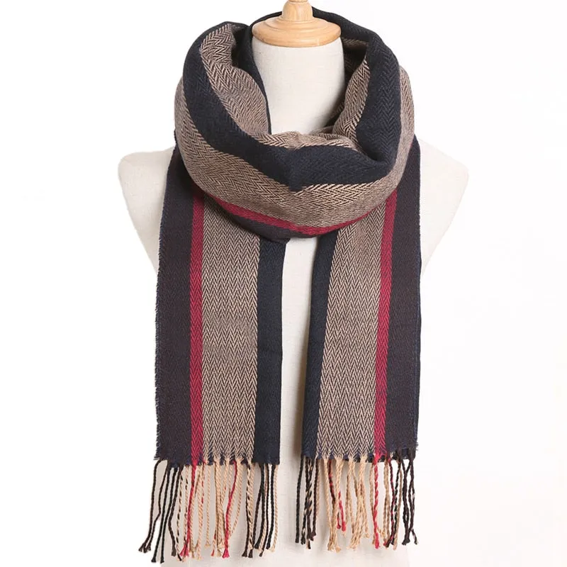 [VIANOSI] 2019 Plaid Winter Scarf Women Warm Foulard Solid Scarves Fashion Casual Scarfs Cashmere Bufandas Hombre