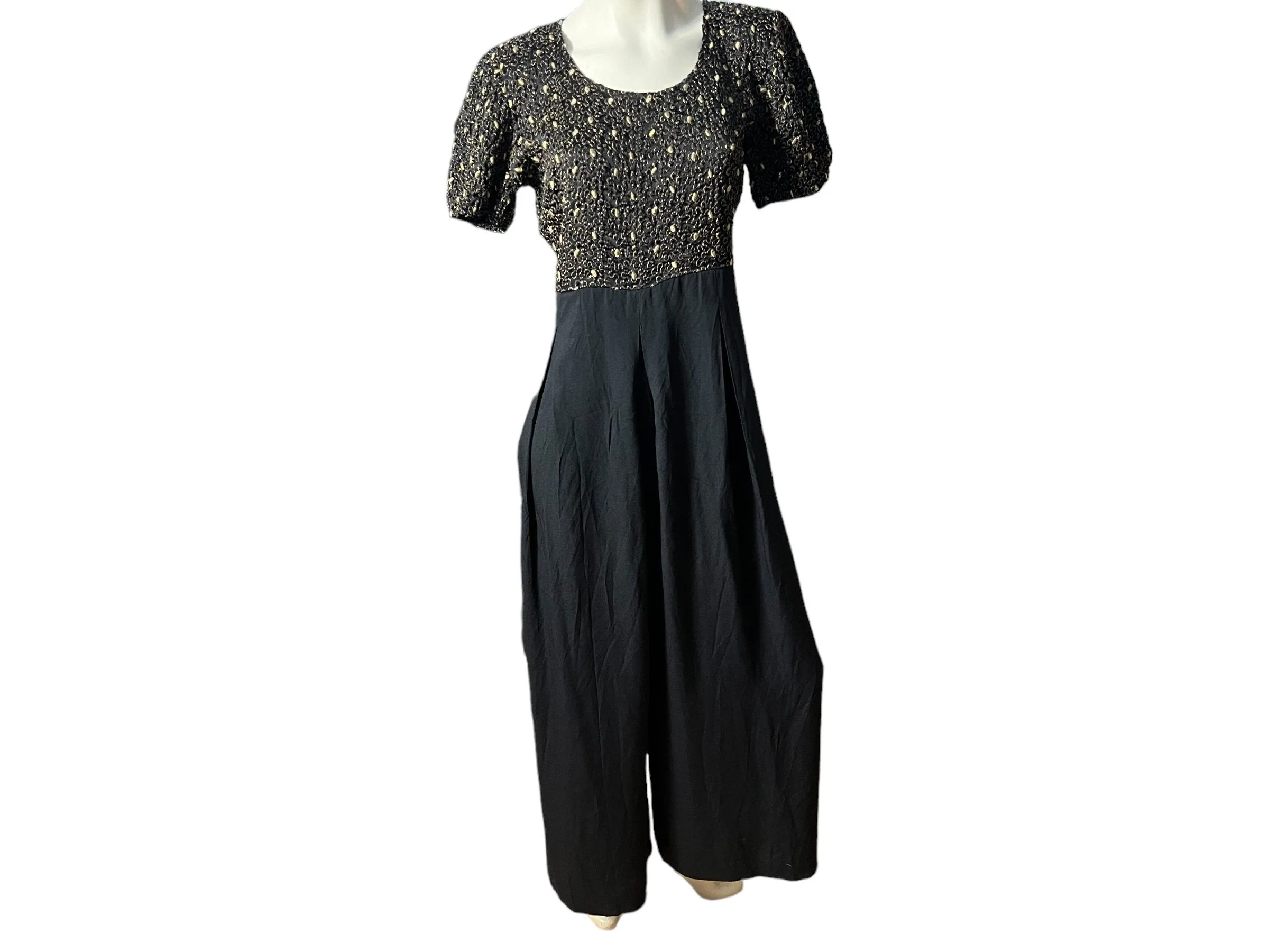 Vintage 80's black & gold jumpsuit 10 Jeffrey Dara
