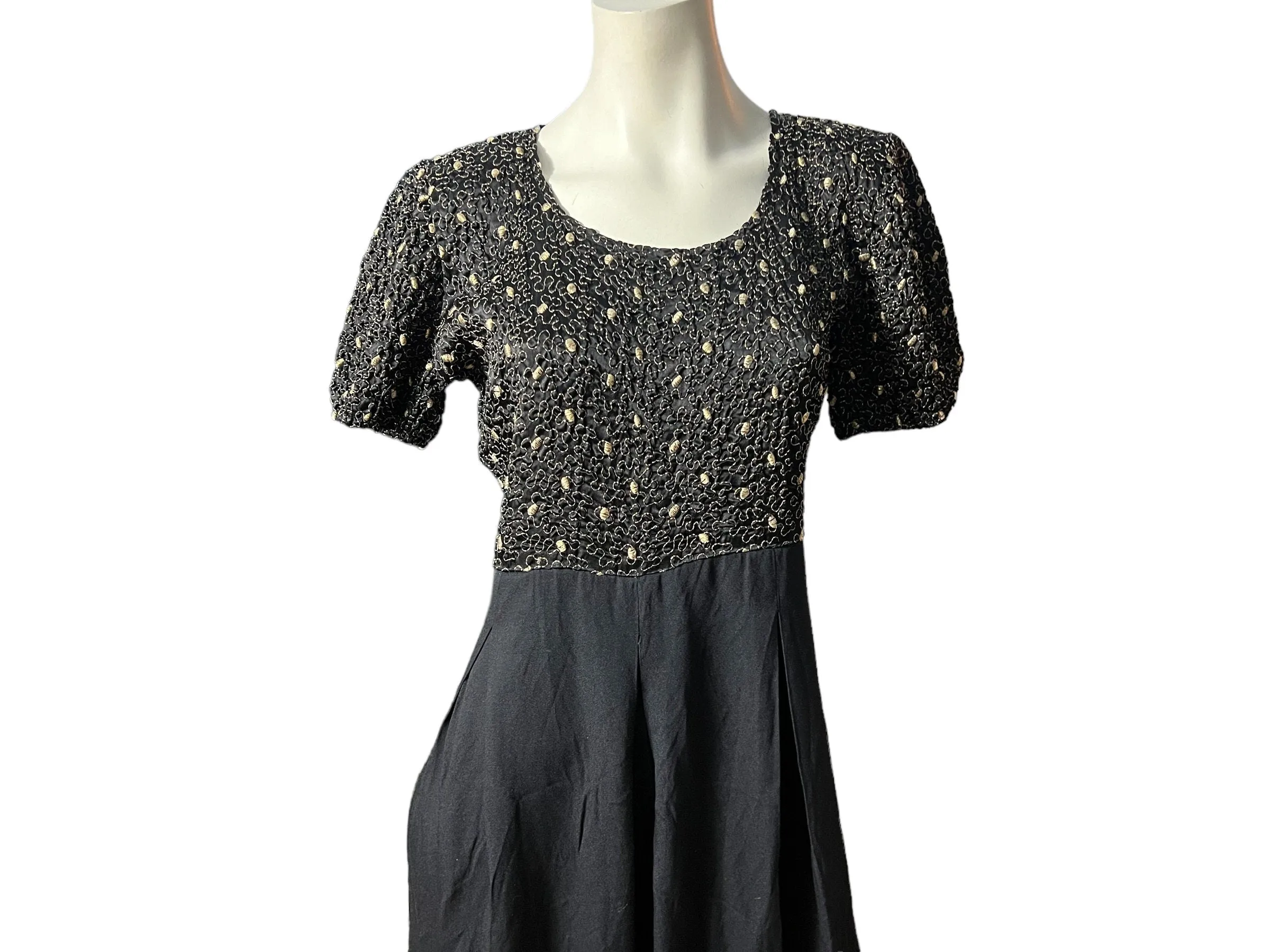Vintage 80's black & gold jumpsuit 10 Jeffrey Dara