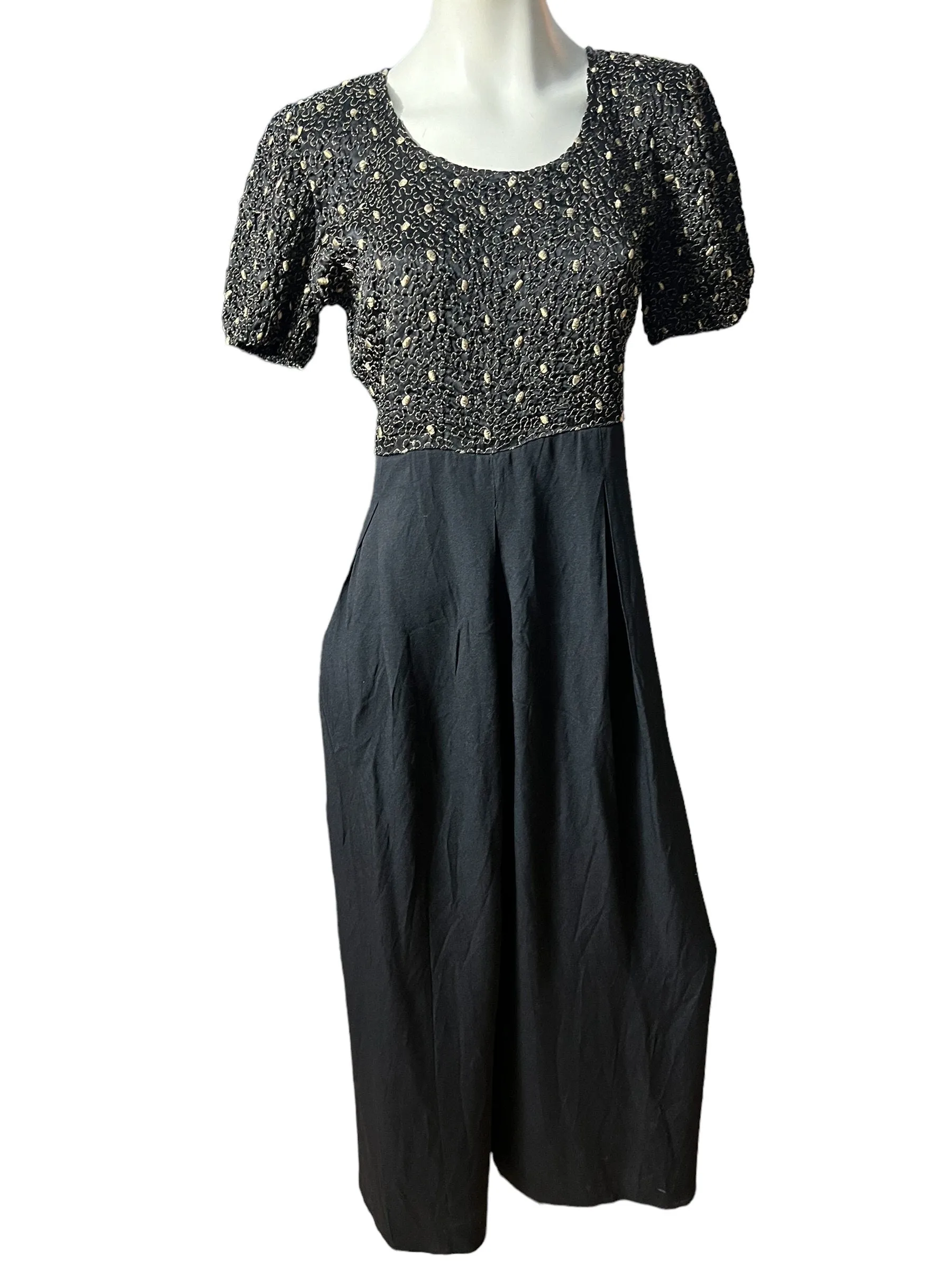 Vintage 80's black & gold jumpsuit 10 Jeffrey Dara