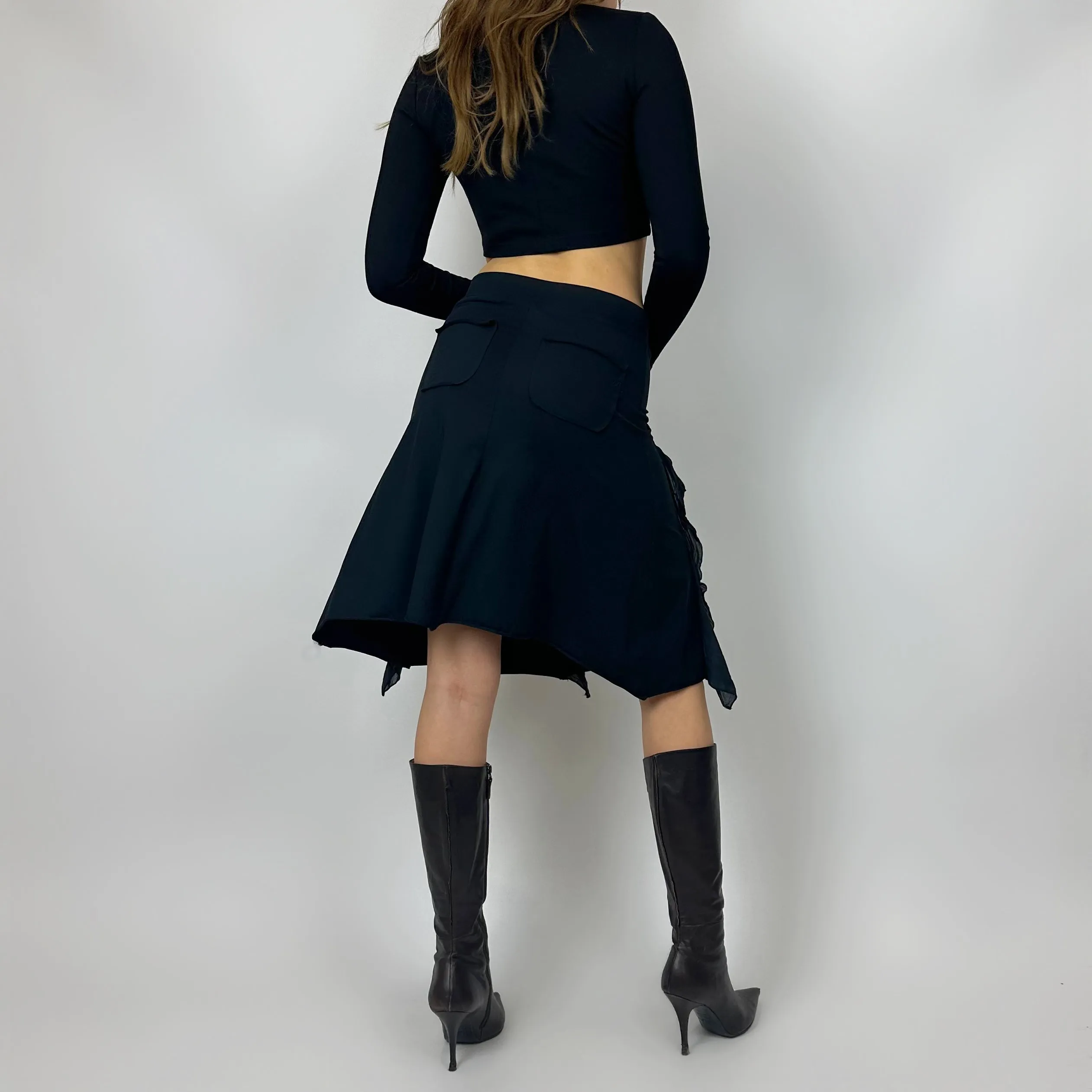 Vintage Cop Copine Black Midi Skirt (s/m)