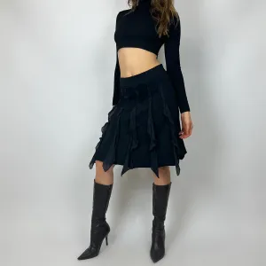 Vintage Cop Copine Black Midi Skirt (s/m)