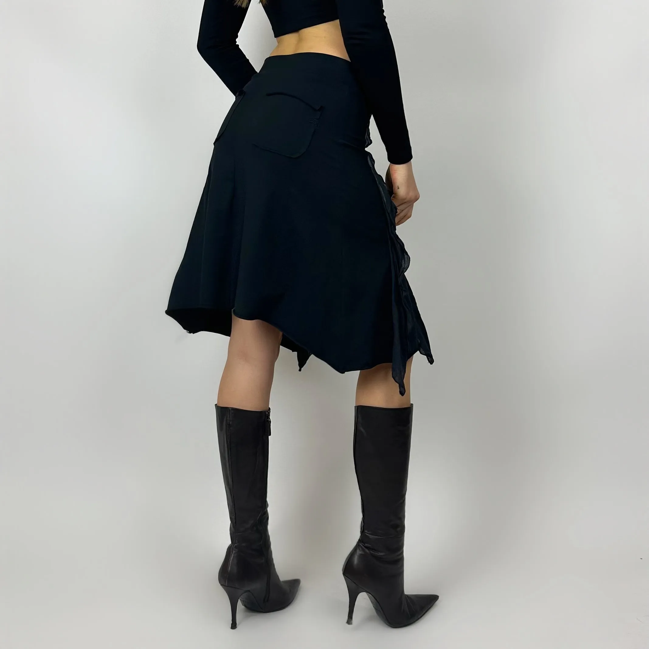 Vintage Cop Copine Black Midi Skirt (s/m)