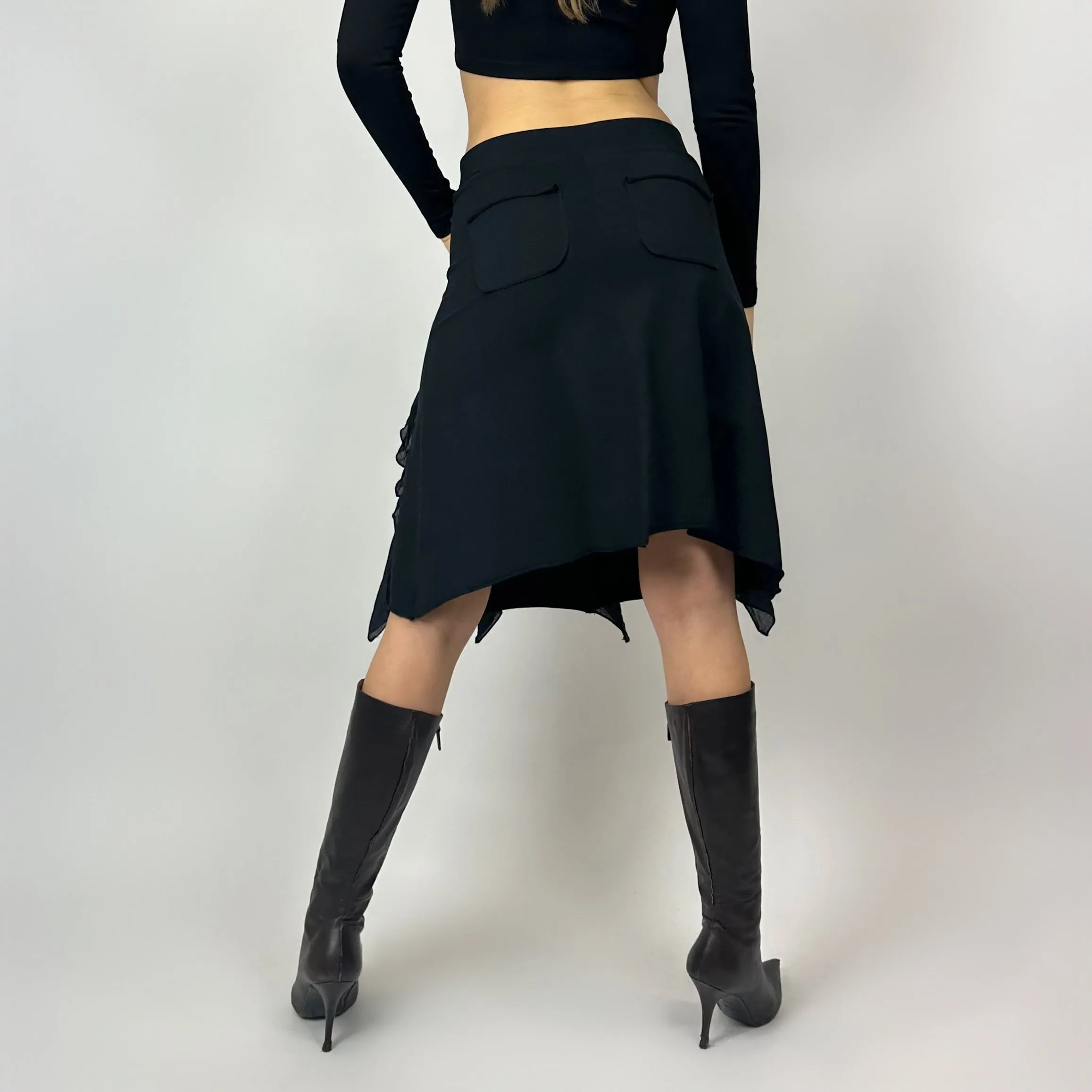 Vintage Cop Copine Black Midi Skirt (s/m)
