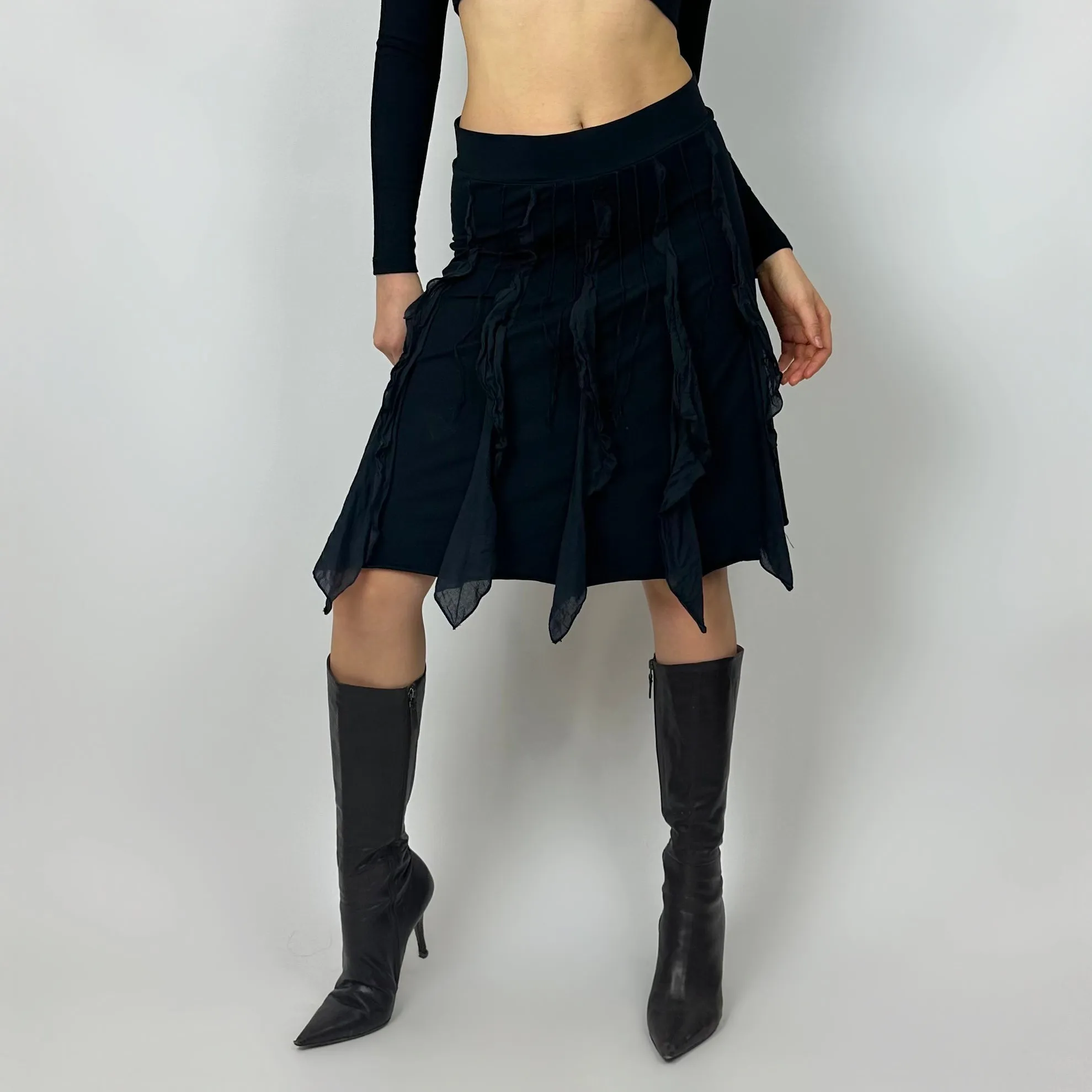 Vintage Cop Copine Black Midi Skirt (s/m)