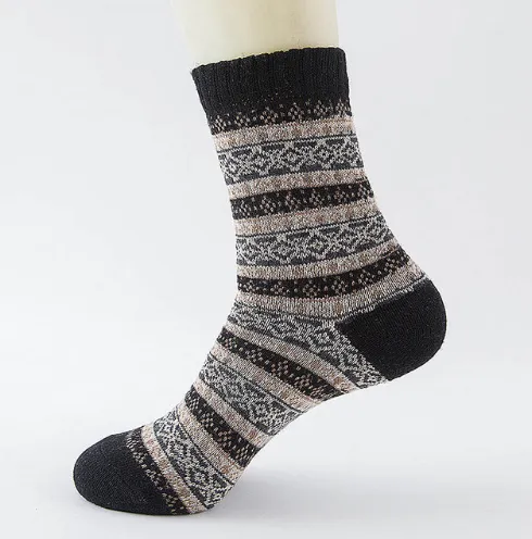 Winter Thick Warm Stripe Wool Socks Casual Sock Business Socks