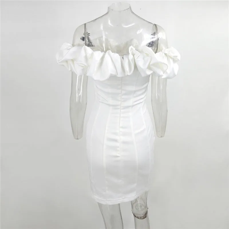 Women's Sheath Off-Shoulder Mini Dress With Ruffles