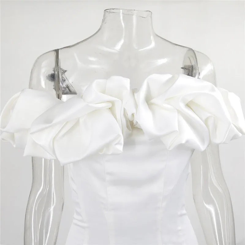 Women's Sheath Off-Shoulder Mini Dress With Ruffles