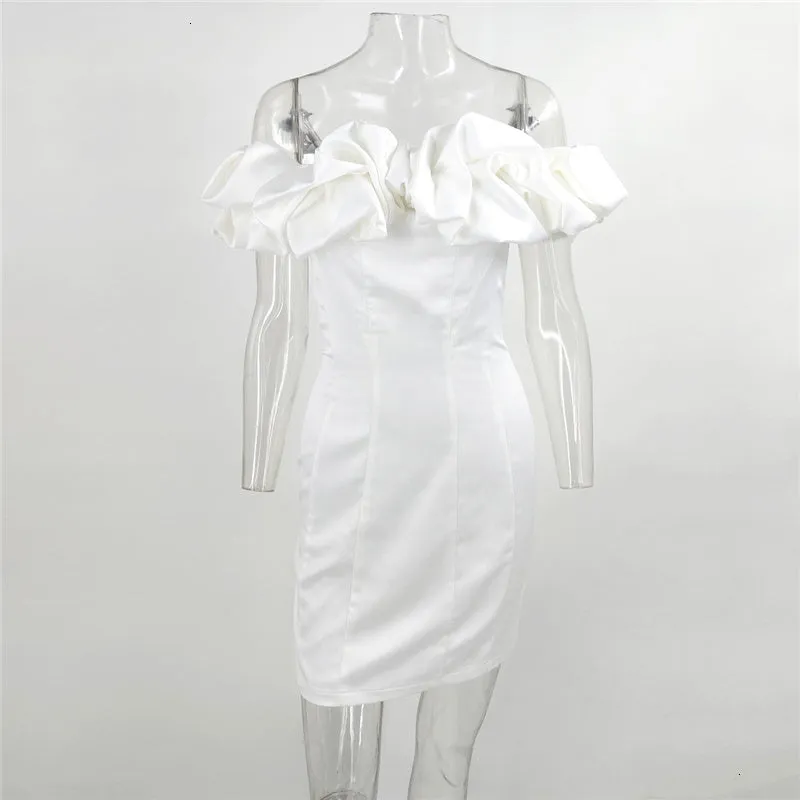 Women's Sheath Off-Shoulder Mini Dress With Ruffles
