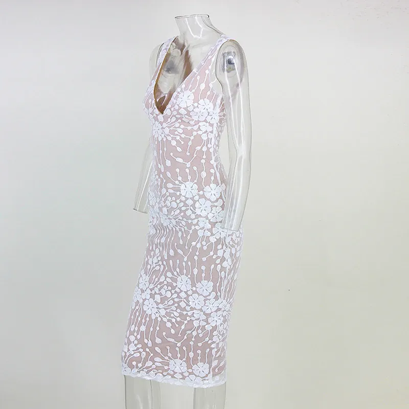 Women's Summer Backless Sheath Sleeveless V-Neck Dress