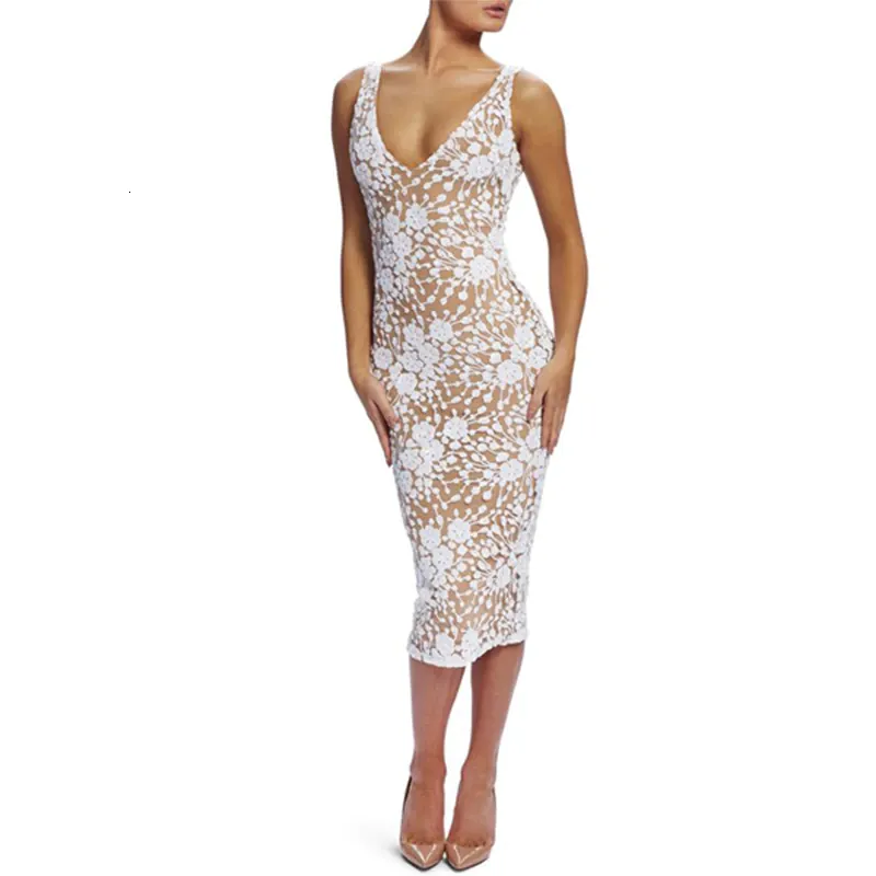 Women's Summer Backless Sheath Sleeveless V-Neck Dress